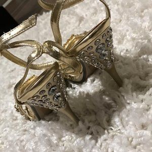 Gold Bedazzled Heels - Perfect for Prom
